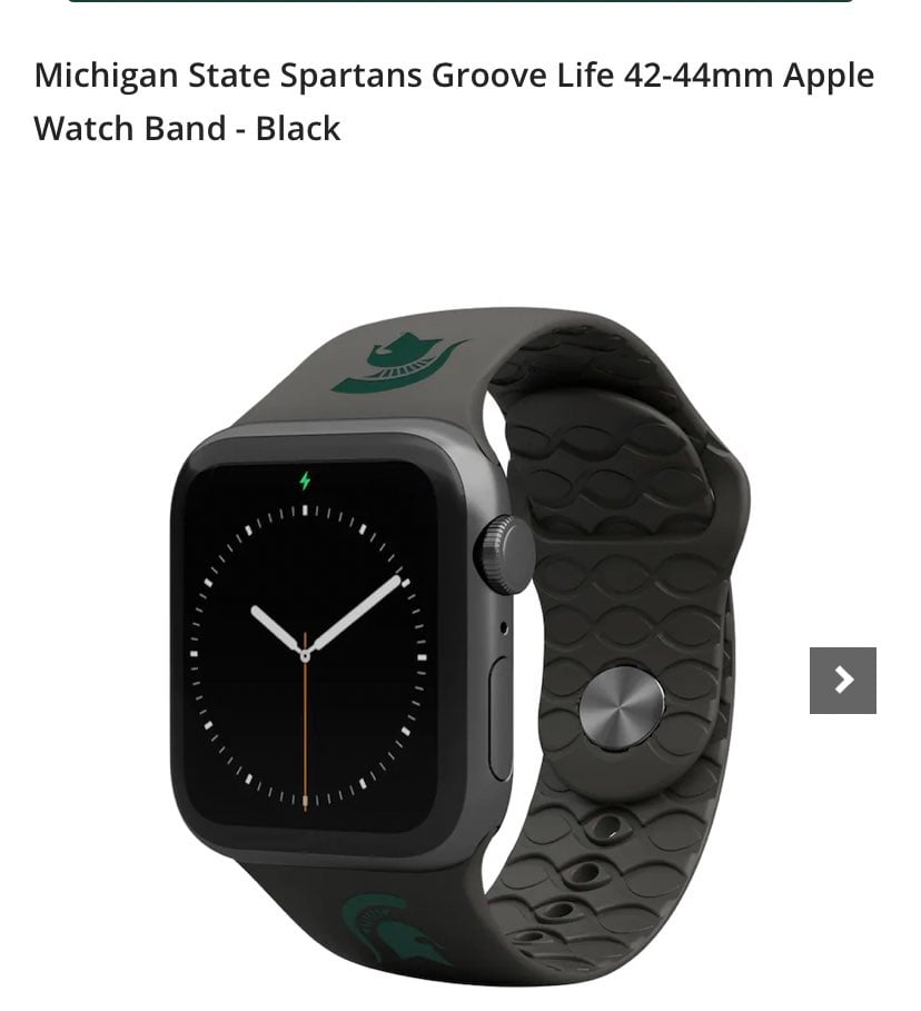 NEW-Black Michigan State Spartan apple watch band