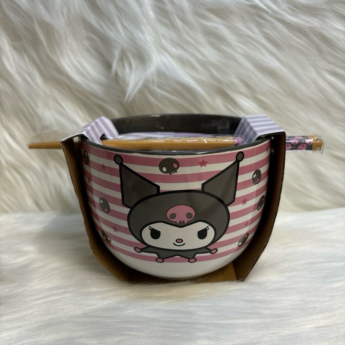 Kuromi Ceramic Bowl With Chopsticks