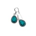 Tibetan Turquoise Gemstone Handmade 925 Sterling Silver Jewelry Earrings (2.10 )