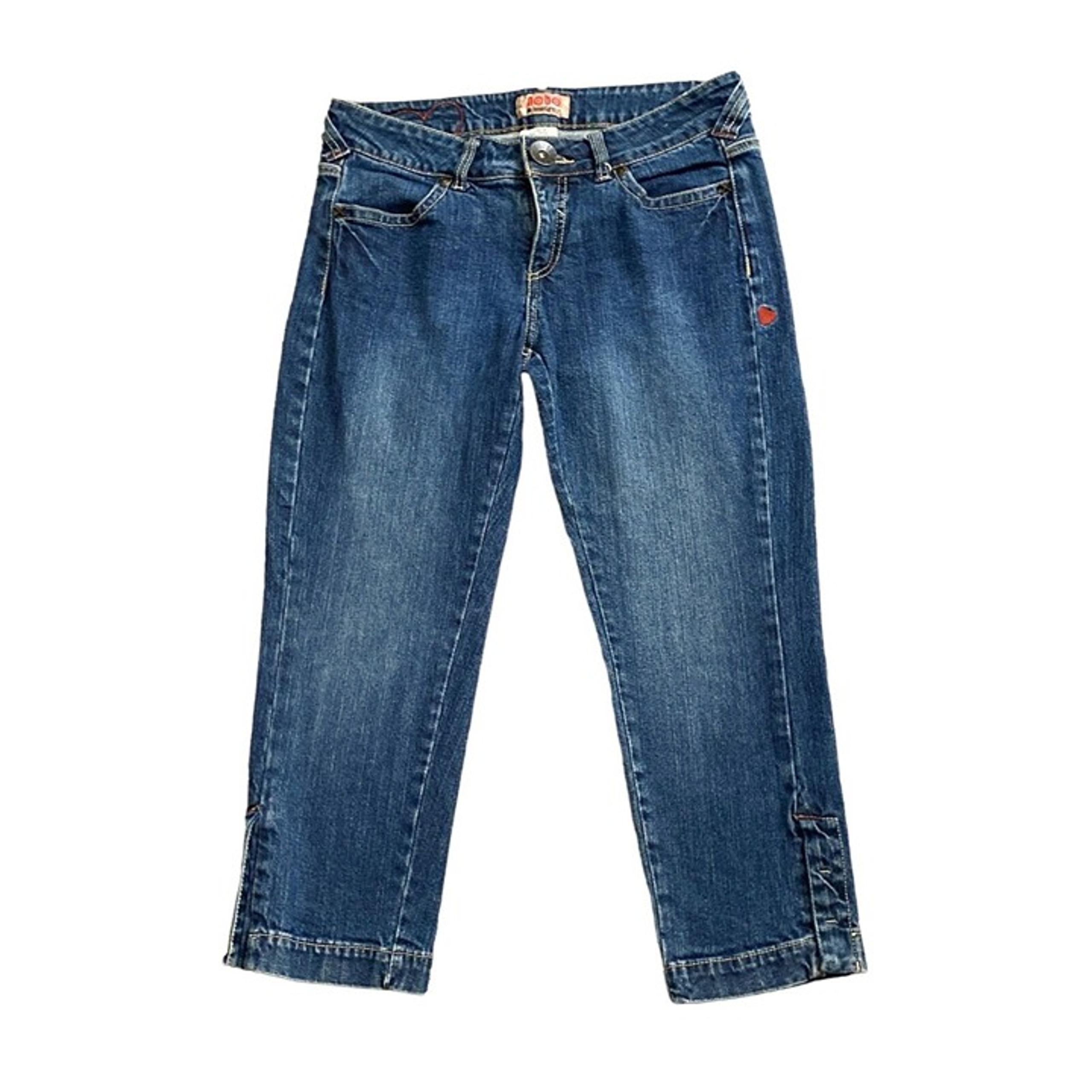 NO BOUNDARIES Womens Size 9 Vintage Y2K Cropped Ankle Snap Skinny Blue Jeans