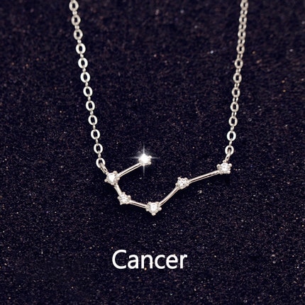 NEW 925 Silver Zodiac Cancer Necklace