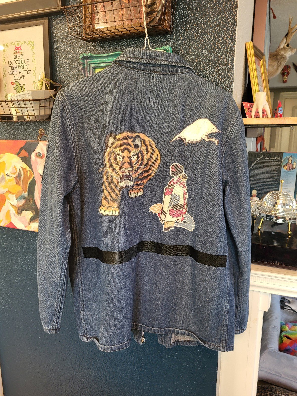 TOGA Odds & Ends Tiger Denim Jacket RARE
