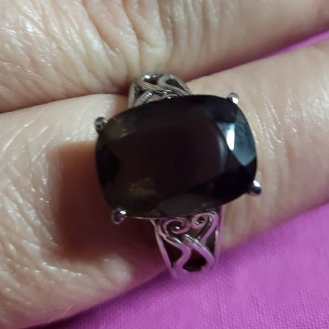 Brazilian Smoky Quartz Stainless Steel Ring