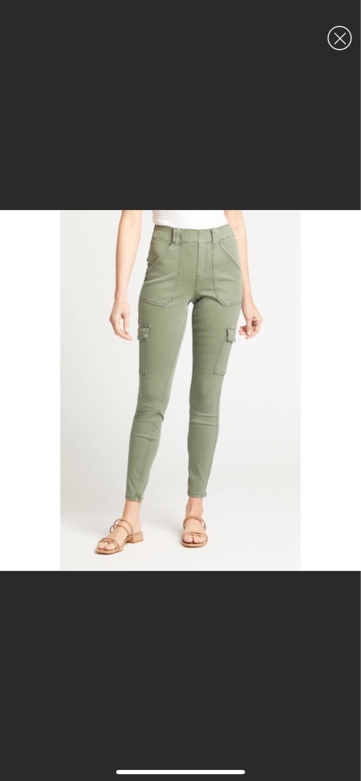 Spanx Stretch Twill Ankle Cargo Pants in Soft Sage Medium