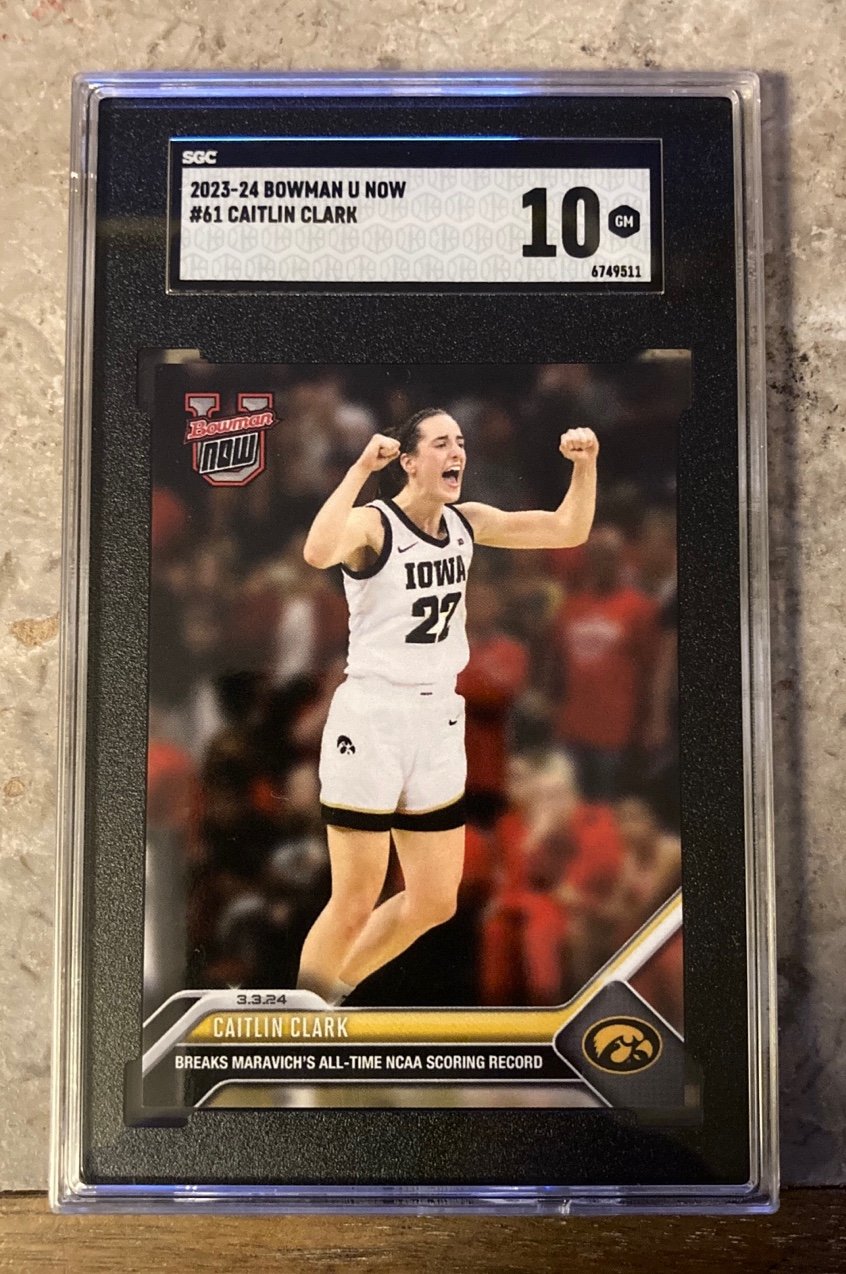 Caitlyn Clark Iowa Hawkeyes Indiana Fever 2023-24 Bowman U Now SGC GEM MINT 10