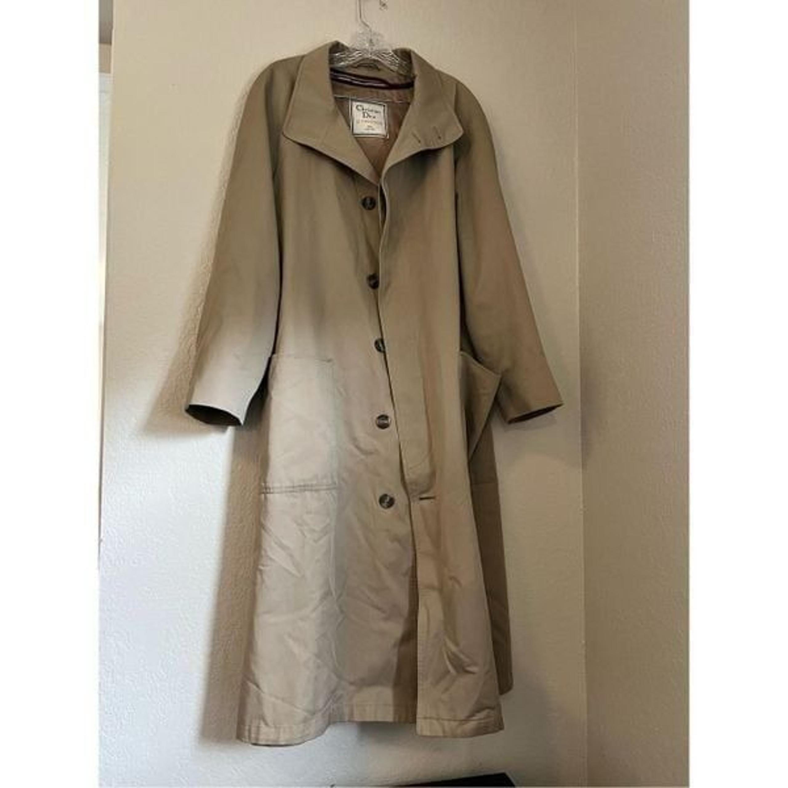 Vintage Christian Dior Le Connaisseur Trench Coat Removable Wool blend Liner Siz