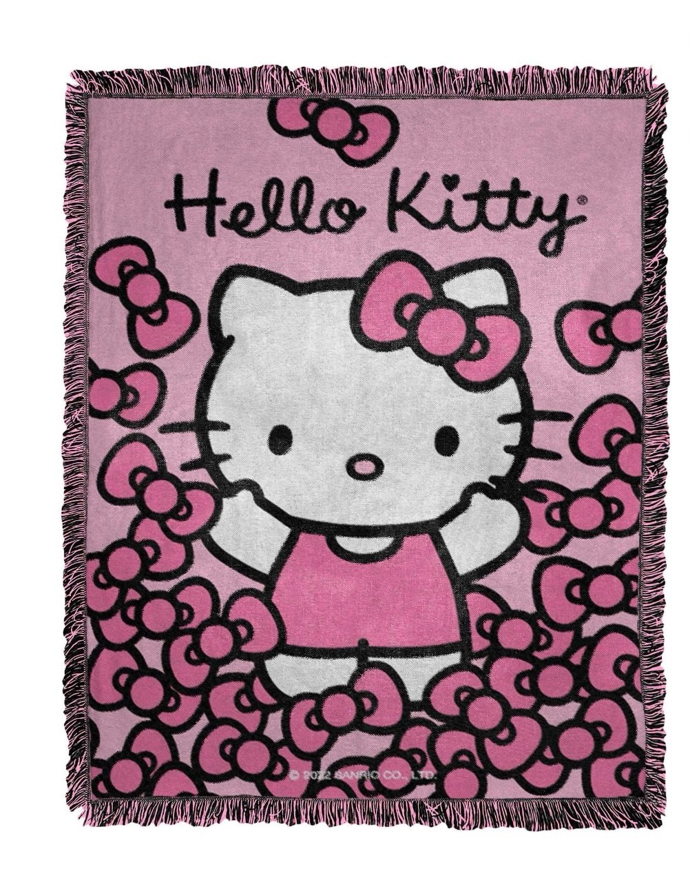 Hello Kitty More Bows Sanrio Jacquard Throw Blankets 46x60 inches
