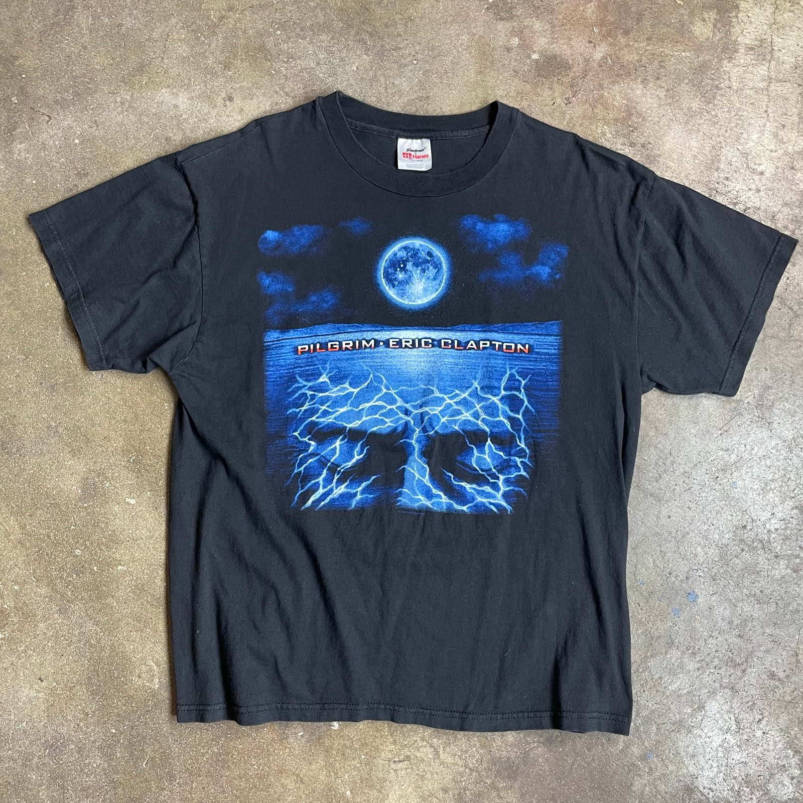 Vintage Eric Clapton Pilgrim World Tour Shirt Black L Rock Music Band 1998 Men