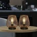 Metal Cage LED Lantern Battery Powered Cordless Accent Light Set of 2