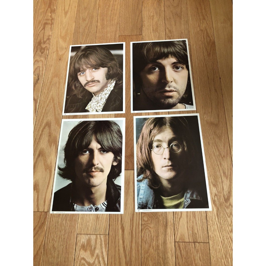 Vintage The Beatles Apple Music 8 x 11 Color Portraits John, Paul, George, Ringo