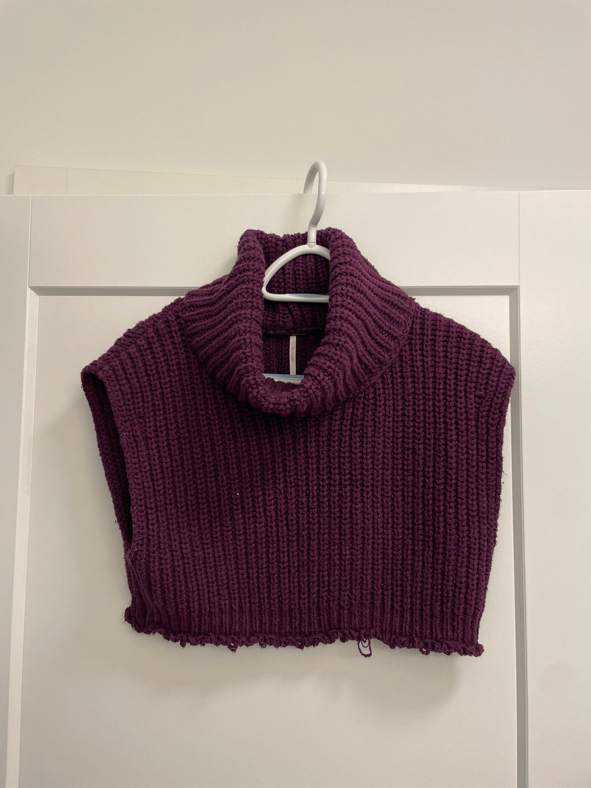 Free People Honey Bunny Crop / Black Cherry sweater turtleneck