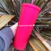 NWT SET Starbucks 2023 Neon Ruby Pink Studded & White Pearl Siren Scales Tumbler