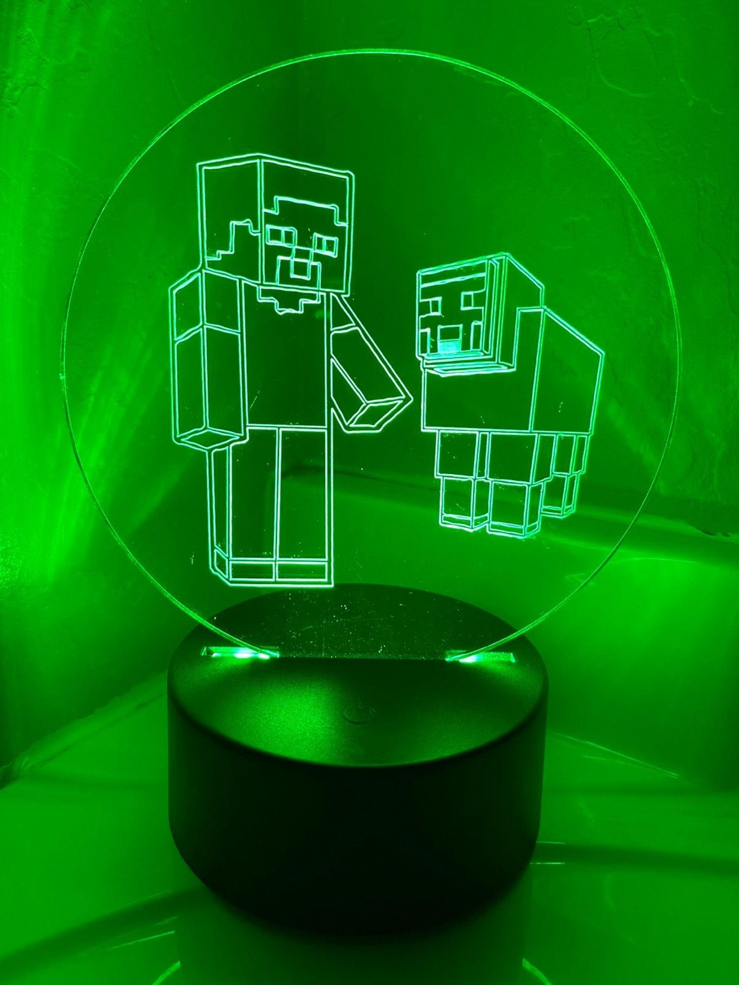Steve & Sheep Minecraft LED Night Light Gaming Bedroom Lamp