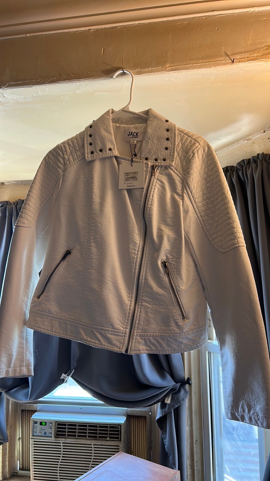 White Faux Leather Jacket