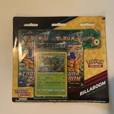 Pokémon TCG: Crown Zenith 3 Pack Booster Blister Pin Collection - RILLABOOM