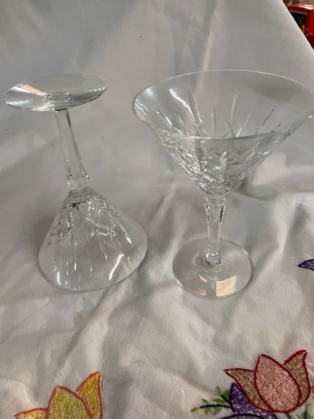 Gorham lady Anne set of 2 martini glasses