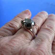 4.55ct 100% REAL NATURAL BLACK DIAMOND RING, CERTIFICATE,FR EE DIA TESTER Size 7