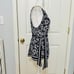 MICHAEL KORS HALTER FLORAL BLOUSE TOP WITH BELT NAVY AND WHITE XL 98