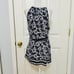 MICHAEL KORS HALTER FLORAL BLOUSE TOP WITH BELT NAVY AND WHITE XL 98