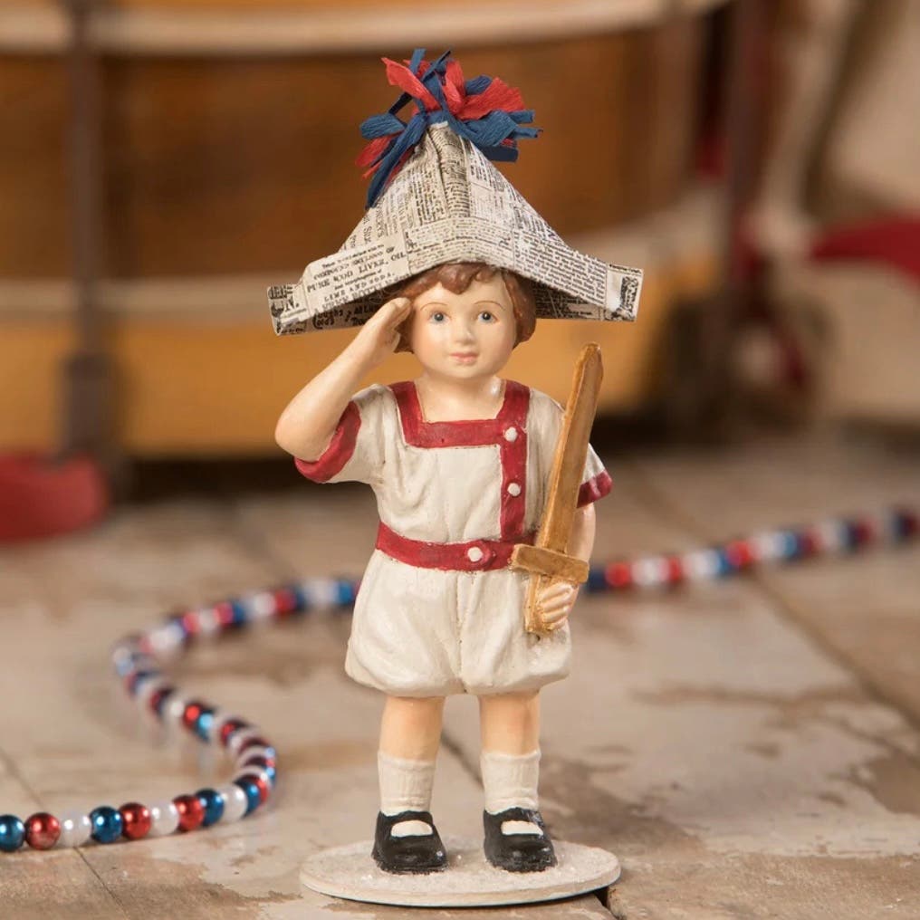 Bethany Lowe I Pledge Allegiance Boy Americana Patriotic 4th of July Figurine