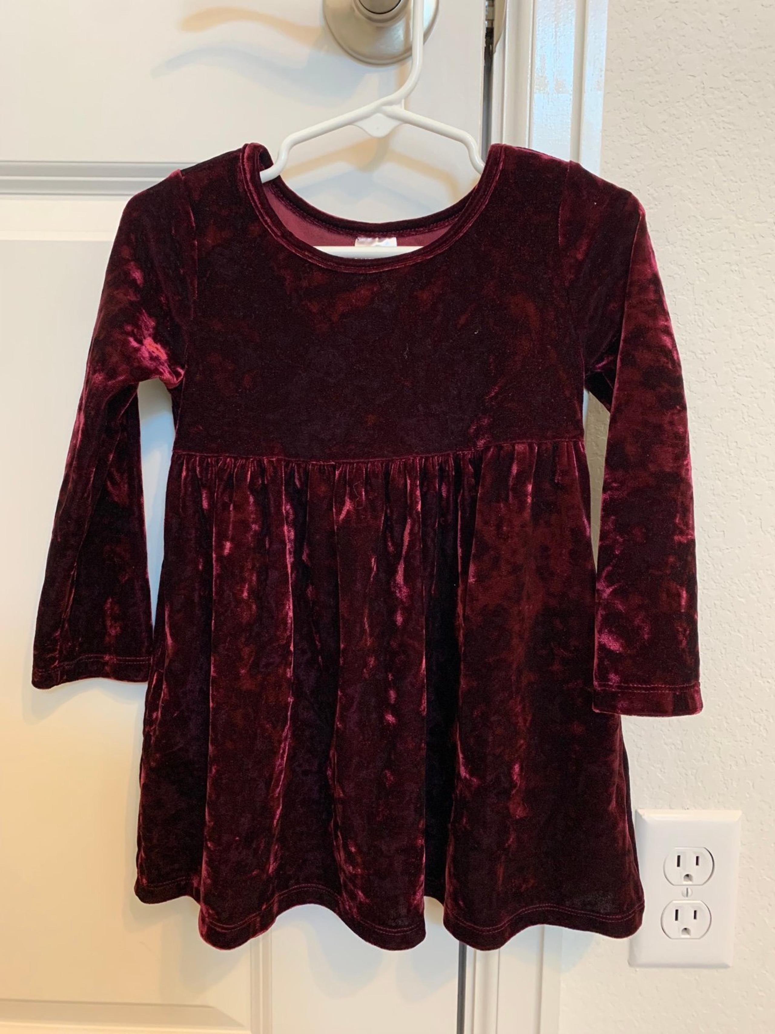 Burgundy Crushed Velvet dress