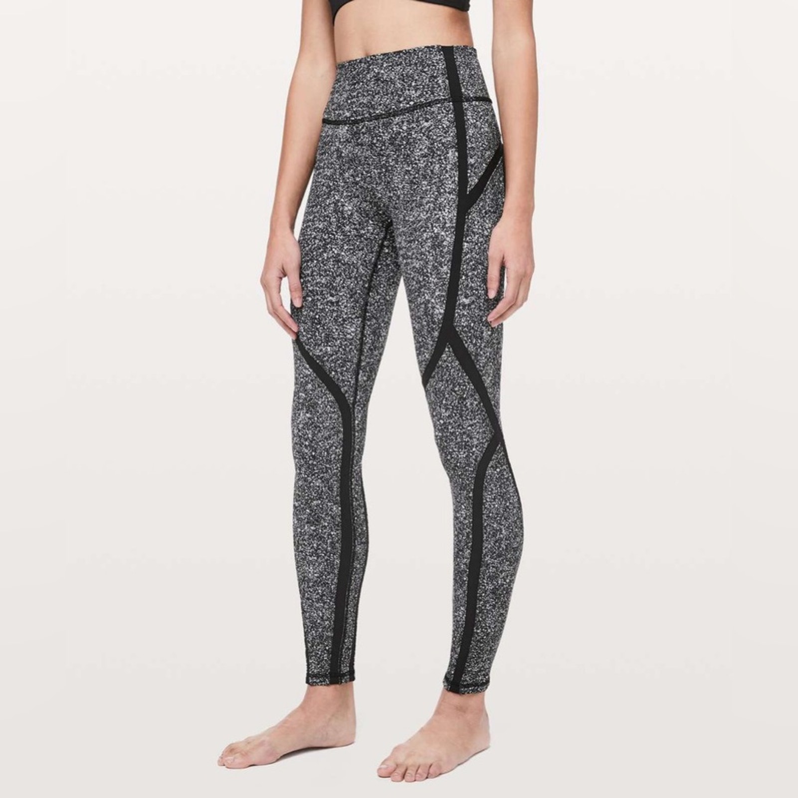 NWT 04/19 Lululemon Sleek and Strong Tight *28 Diffuse Starlight Blk /Blk Sz 12