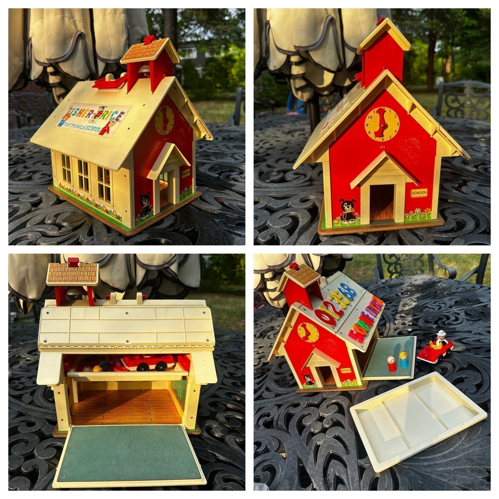 1971 Fisher Price Little People Play Family School House With Accessories