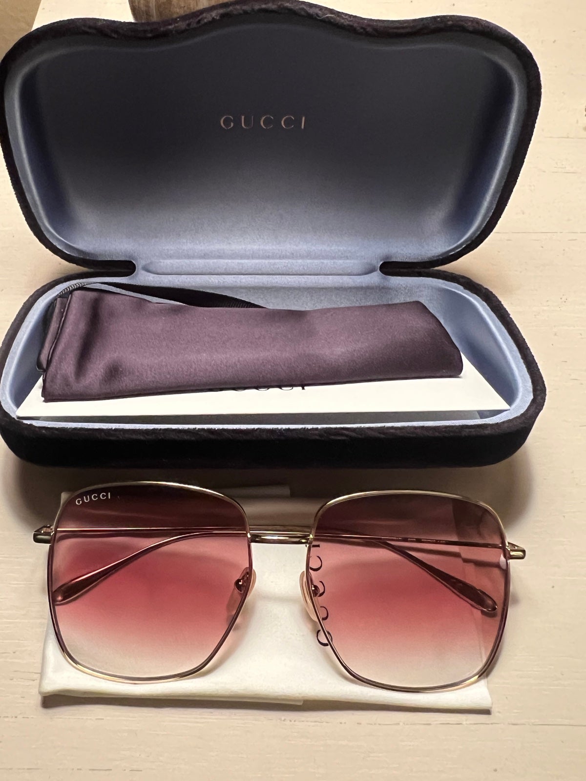 Gucci Rose Gold Square Sunglasses