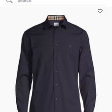 Men’s Burberry navy button down shirt