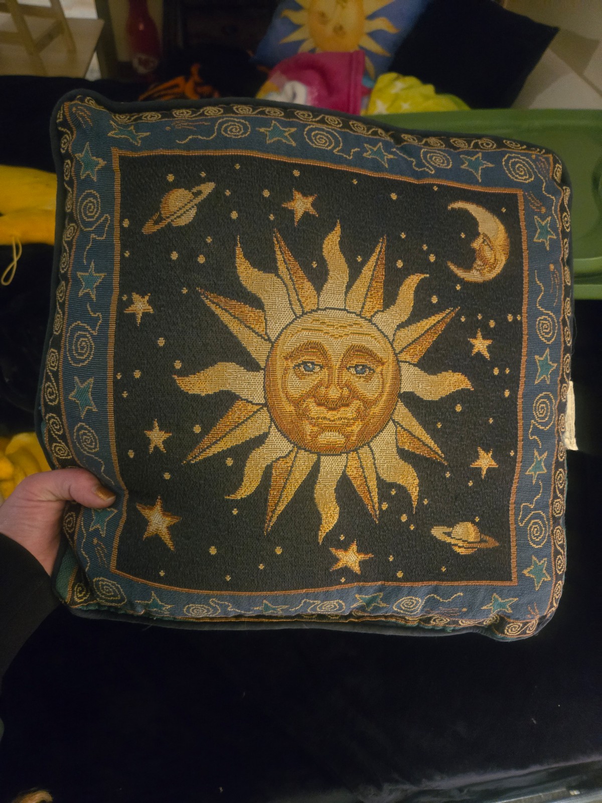 Rare htf 90s celestial tapestry throw pillow