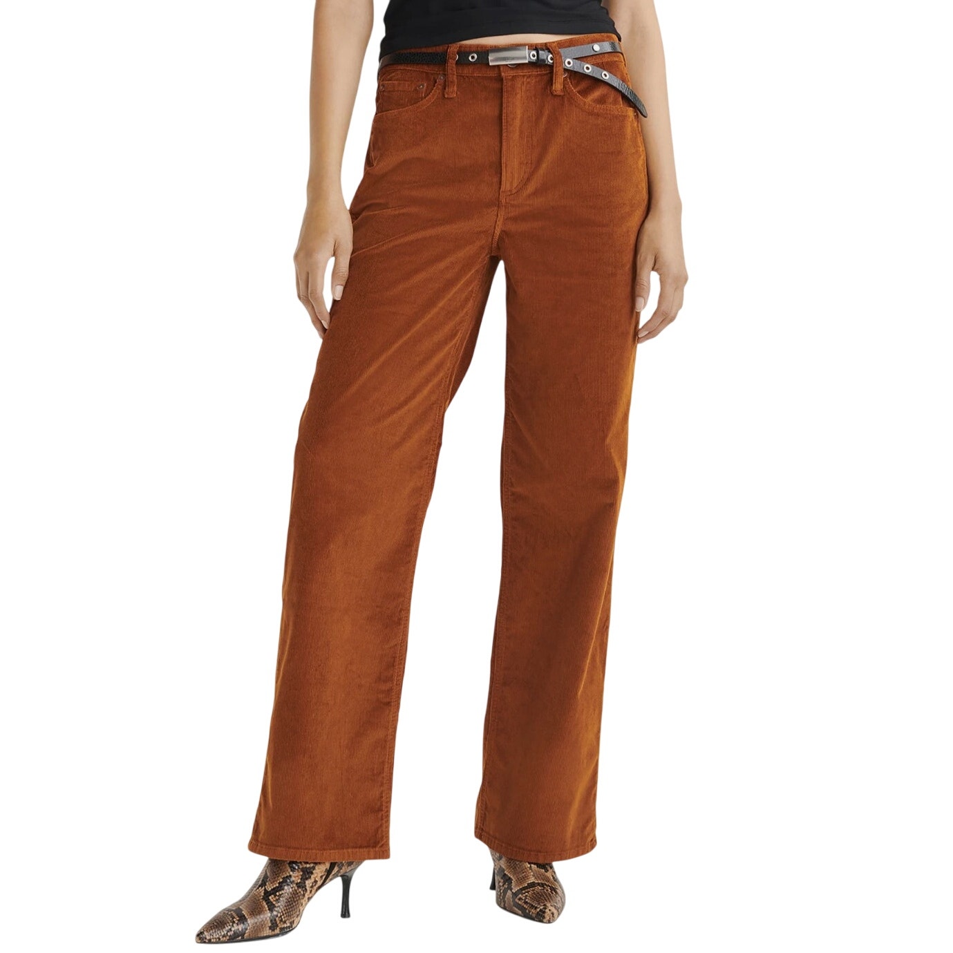 Rag & Bone Logan Wide Leg Corduroy Jeans Gold Brown Soft Relaxed Button Zip 26