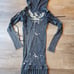 Vintage Y2K Salvage Grunge Rocker Long Sleeve Mini Dress w/Ties & open shoulder