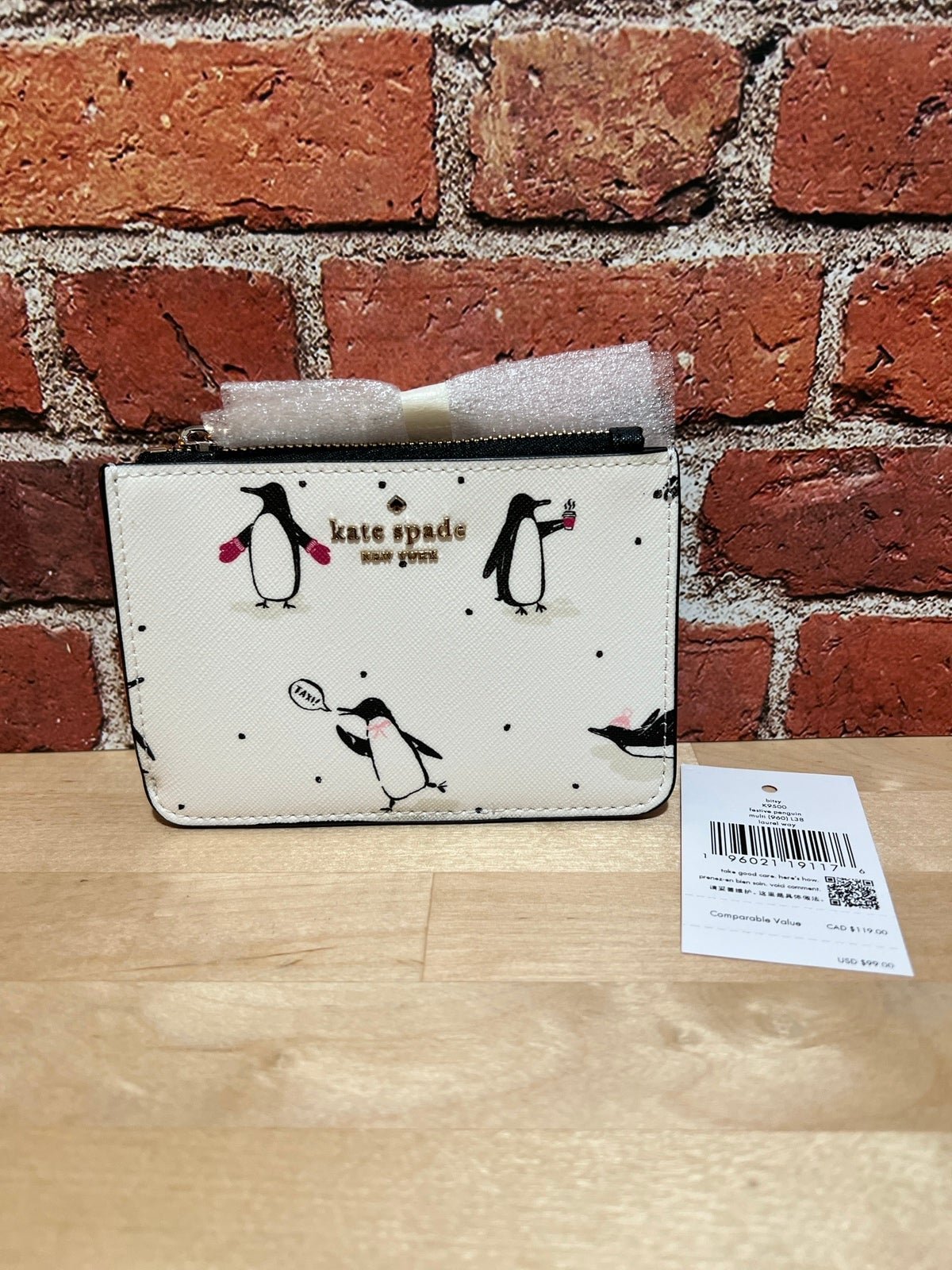Kate Spade Card case keychain Penguin motif LAST ONE