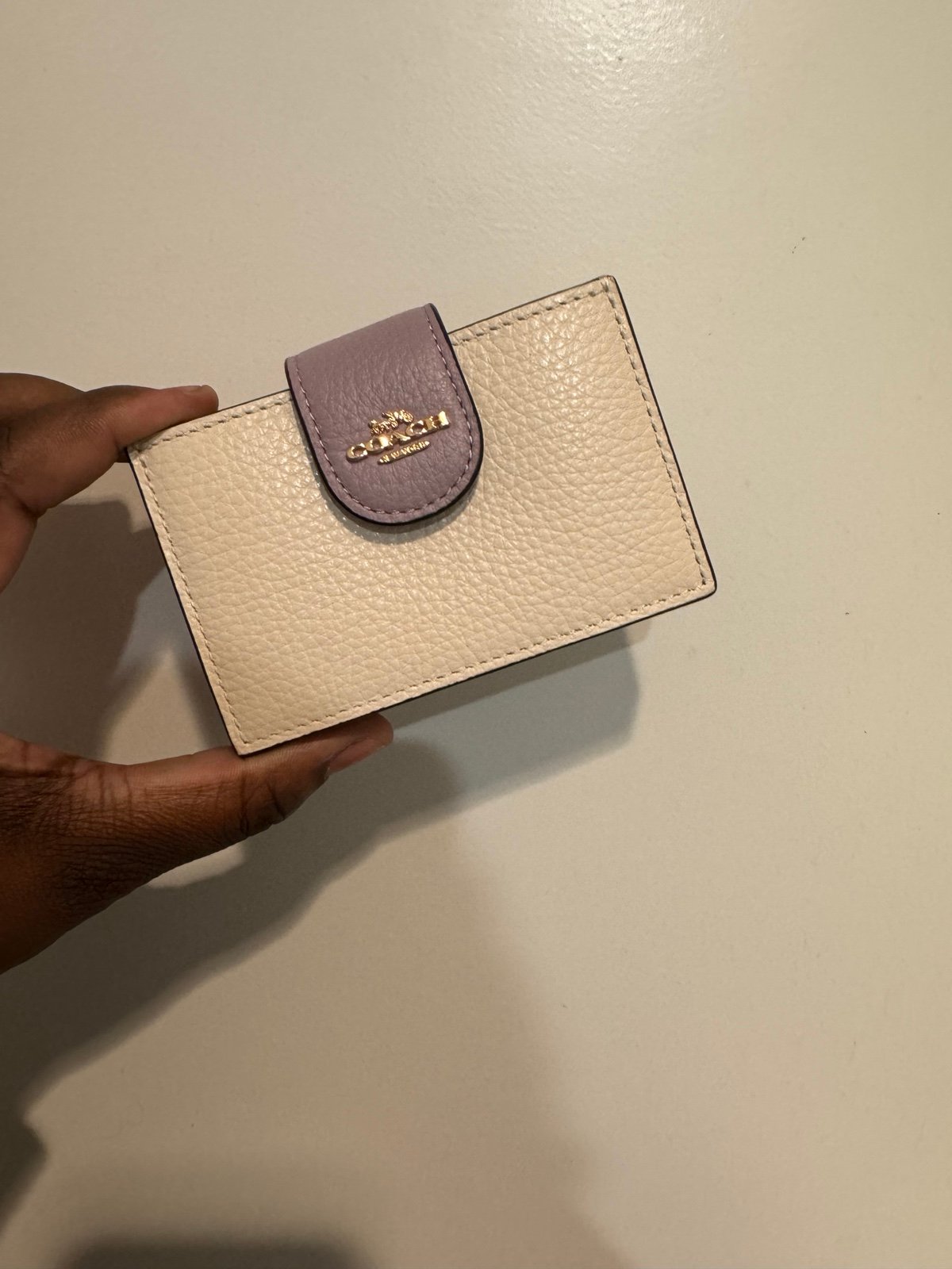 coach multi color block accordion card case