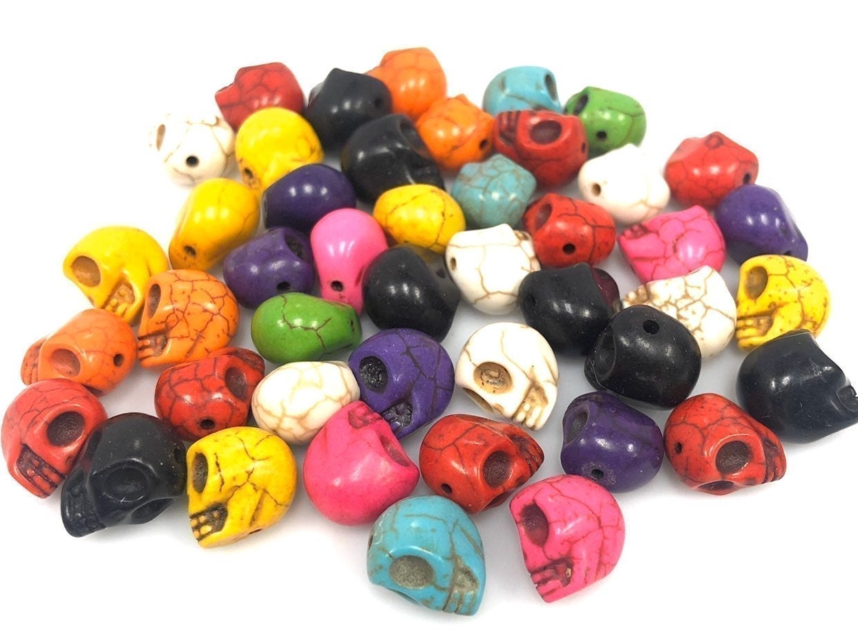 Turquoise Skull Bead 200 Pcs mixed color