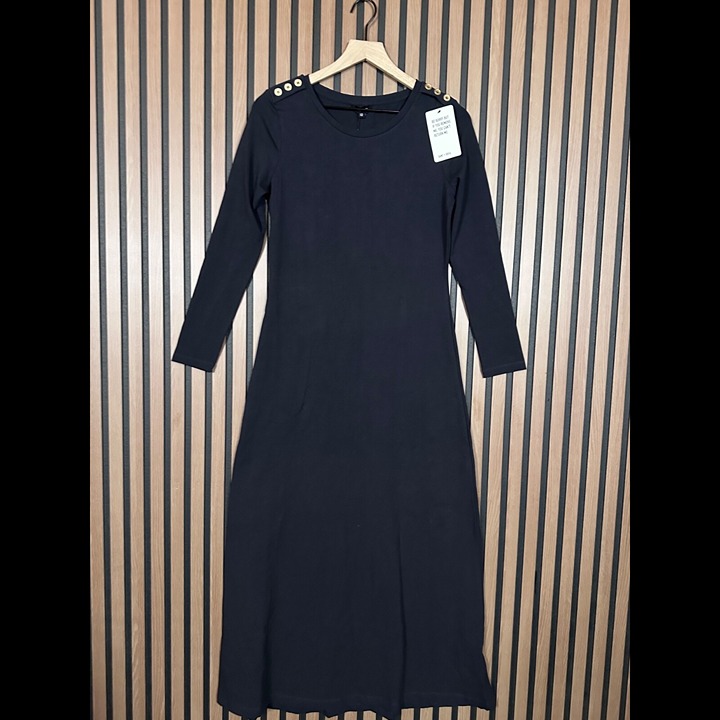 New Saint + Sofia Dress US 6 / S Womens Blue Navy Jersey Fabric Long Sleeve Maxi