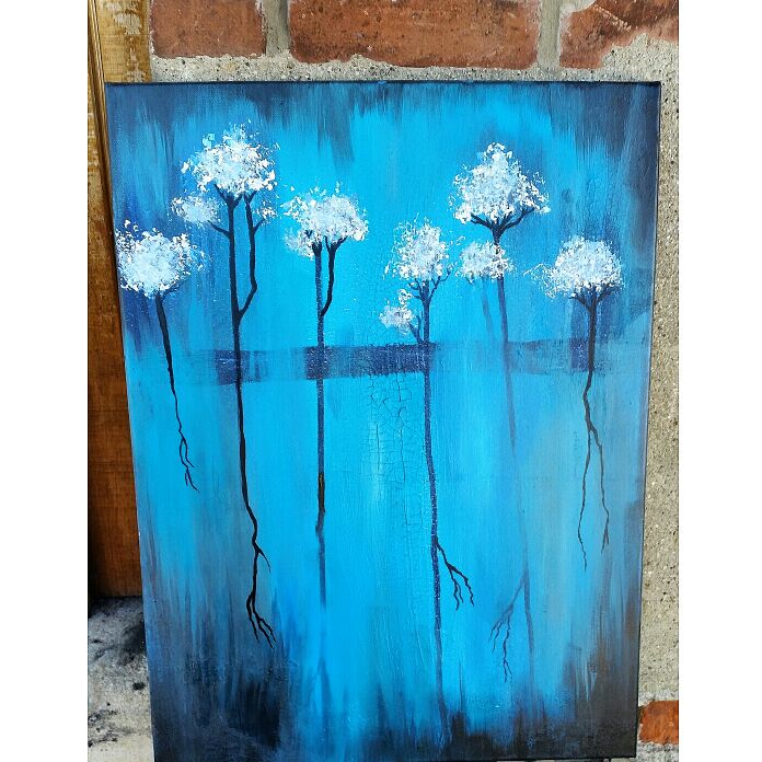 Abstract modern tree painting.