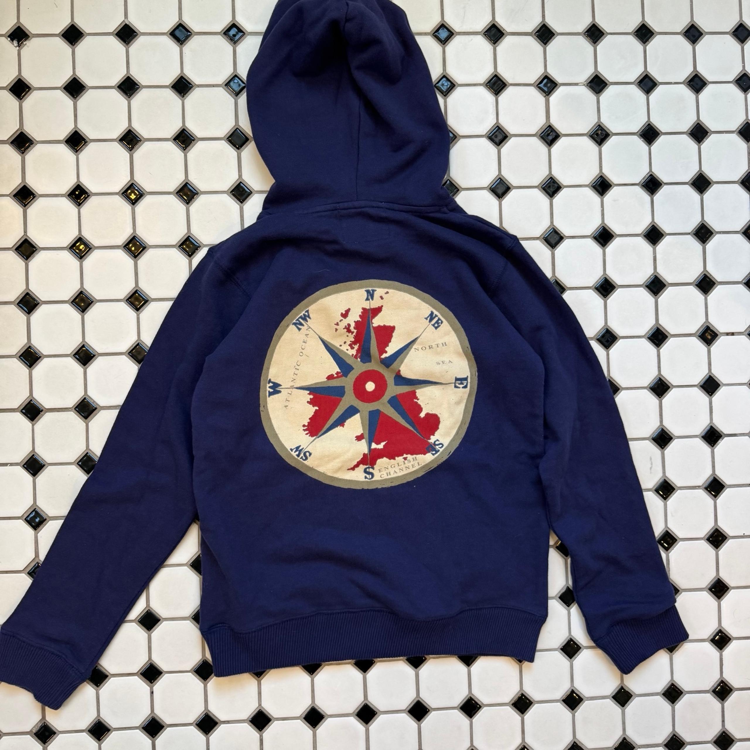 Mini Boden Compass Rose Pullover Hoodie size 9-10yrs