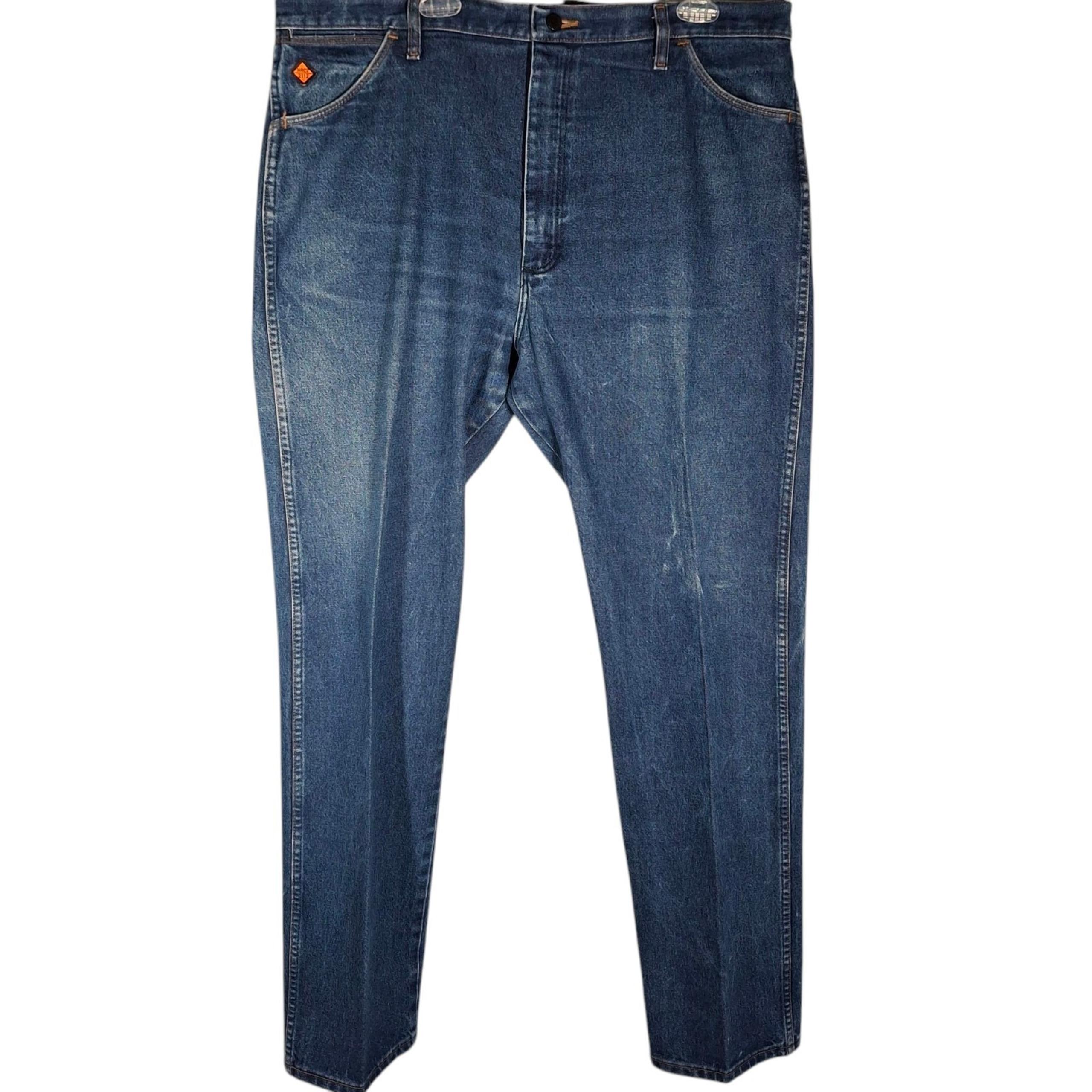 Wrangler FR Jeans Men 40x36 Blue Flame Resistant Relaxed  FR13MWZ Cotton