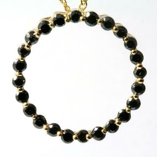 1.20ctw 10k Yellow Gold 100% Real Natural Black Diamond Pendant for a Necklace