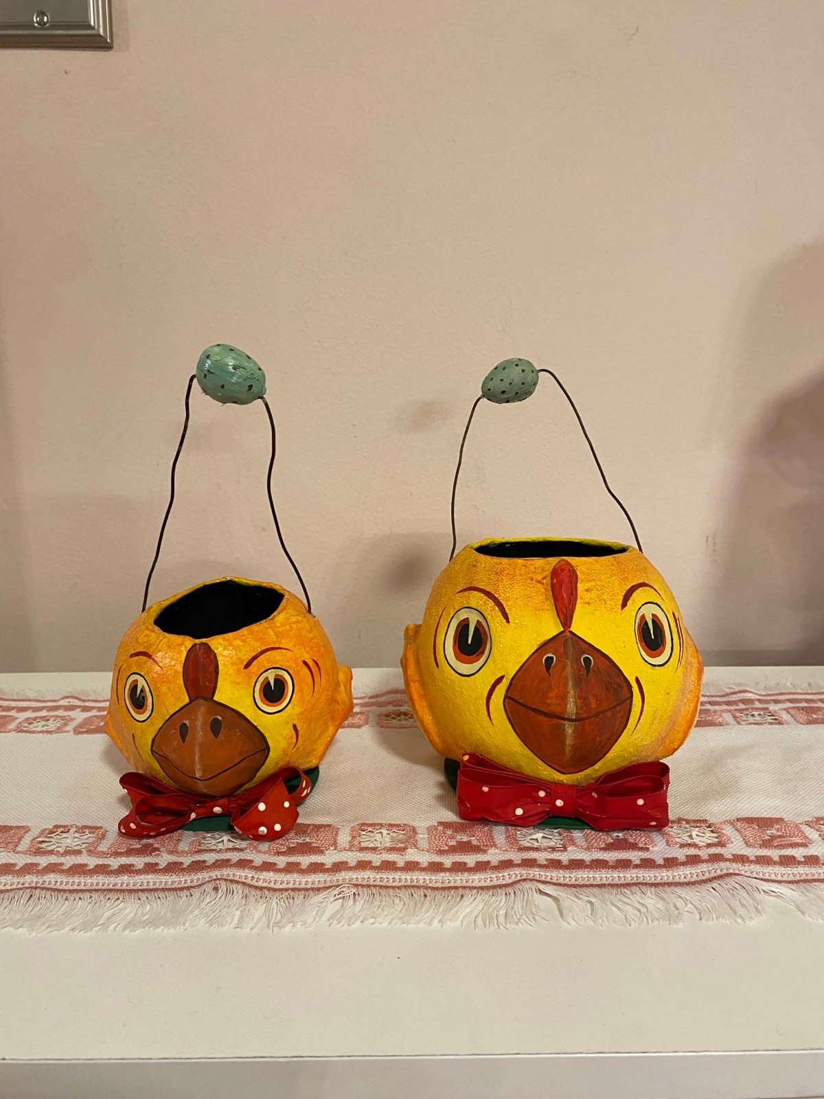 Dept 56 paper mache Chickens