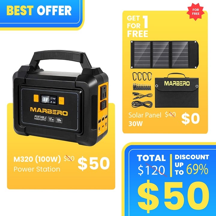 ✨BUY M168 Get FREE 30w solar power station Bundle
