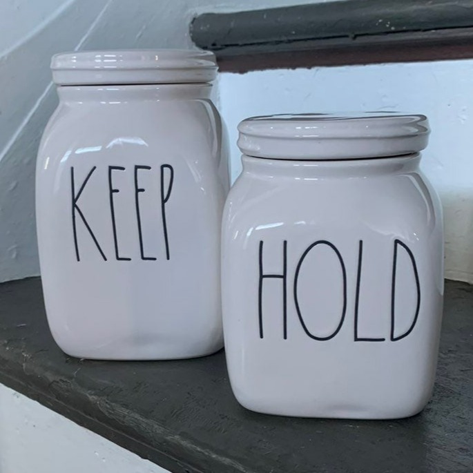 Rae Dunn KEEP & HOLD Canisters