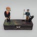 Vintage Golf Theme Cast Iron Coin Mechanical Bank Golfer Putting Caddy