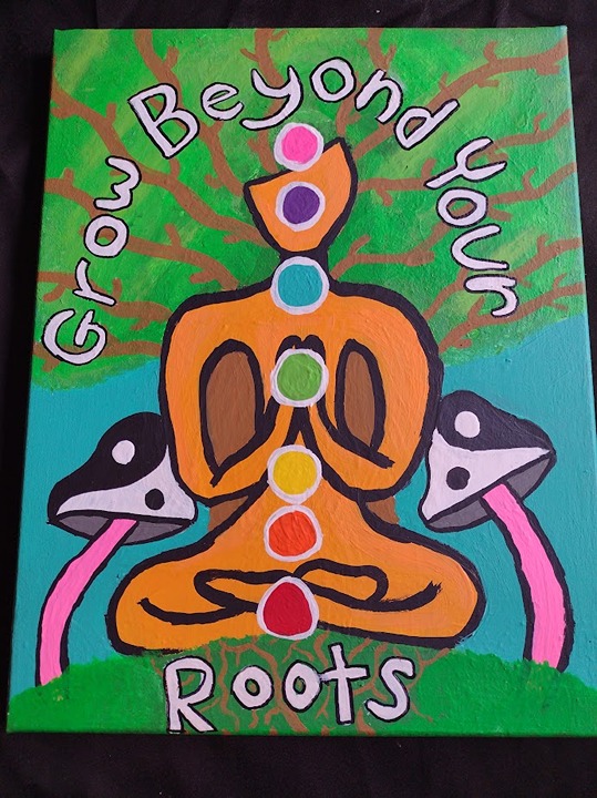 grow beyond your roots acrylic painting
