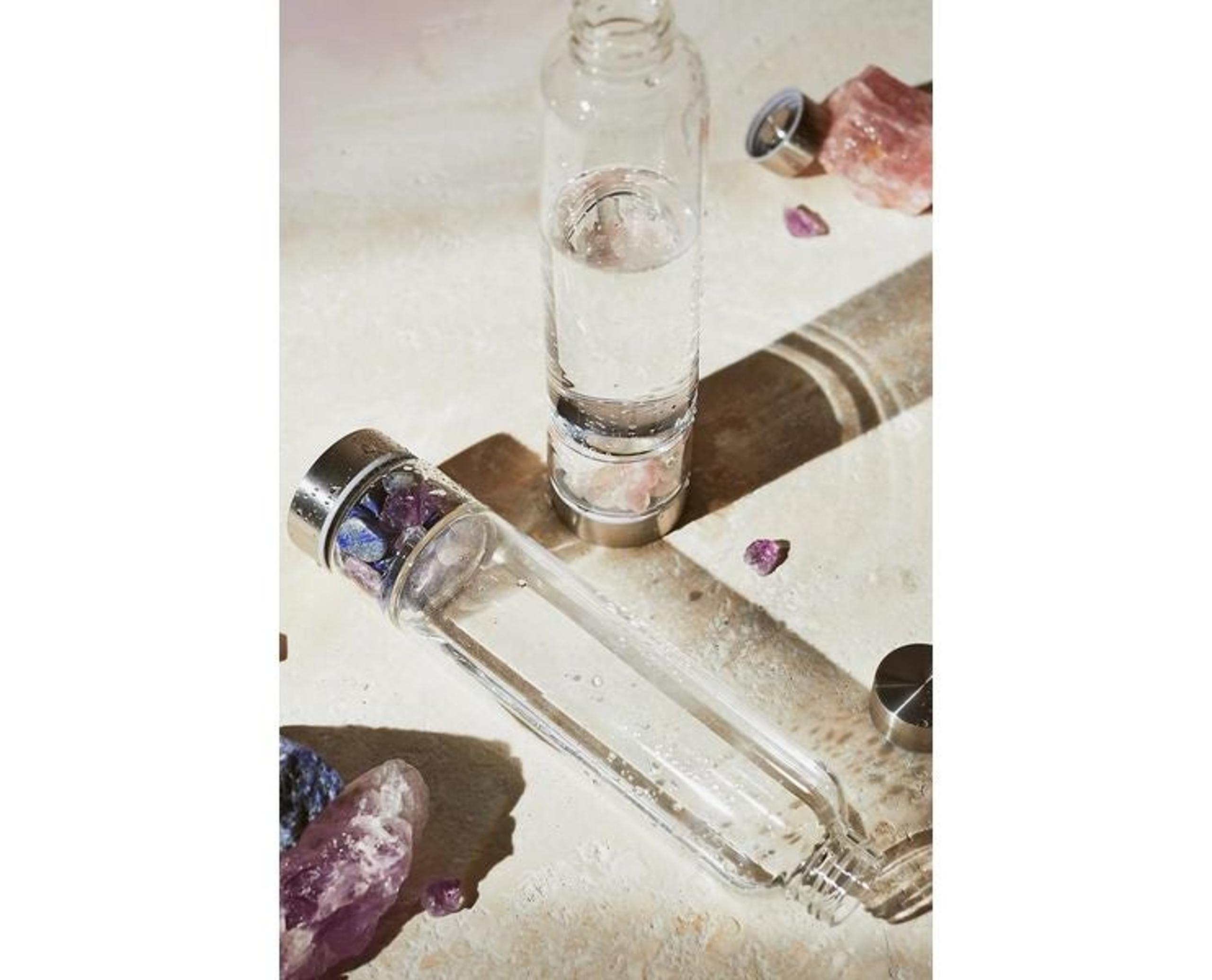 Well Done Crystal, Rose + Clear Quartz Water Bottle NWT Wellness by Anthropologi