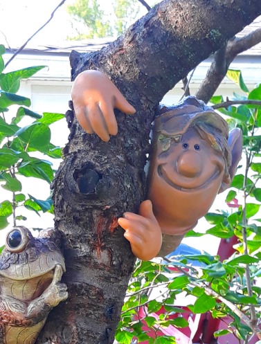 Elf Tree Hugger - Yard Decorations - Whimsical Tree Sculpture
