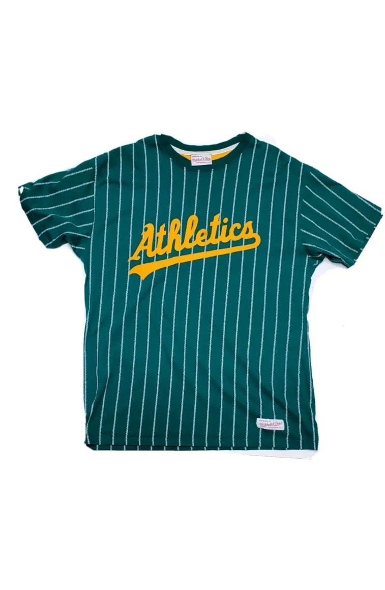 Mitchell And Ness Nostalgia Co. Athletics 1914 Inspired Pinstripe Green Large