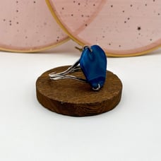 Sterling Silver 925 FD Thailand Dyed Blue Agate Cuff Bracelet
