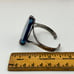 Sterling Silver 925 FD Thailand Dyed Blue Agate Cuff Bracelet